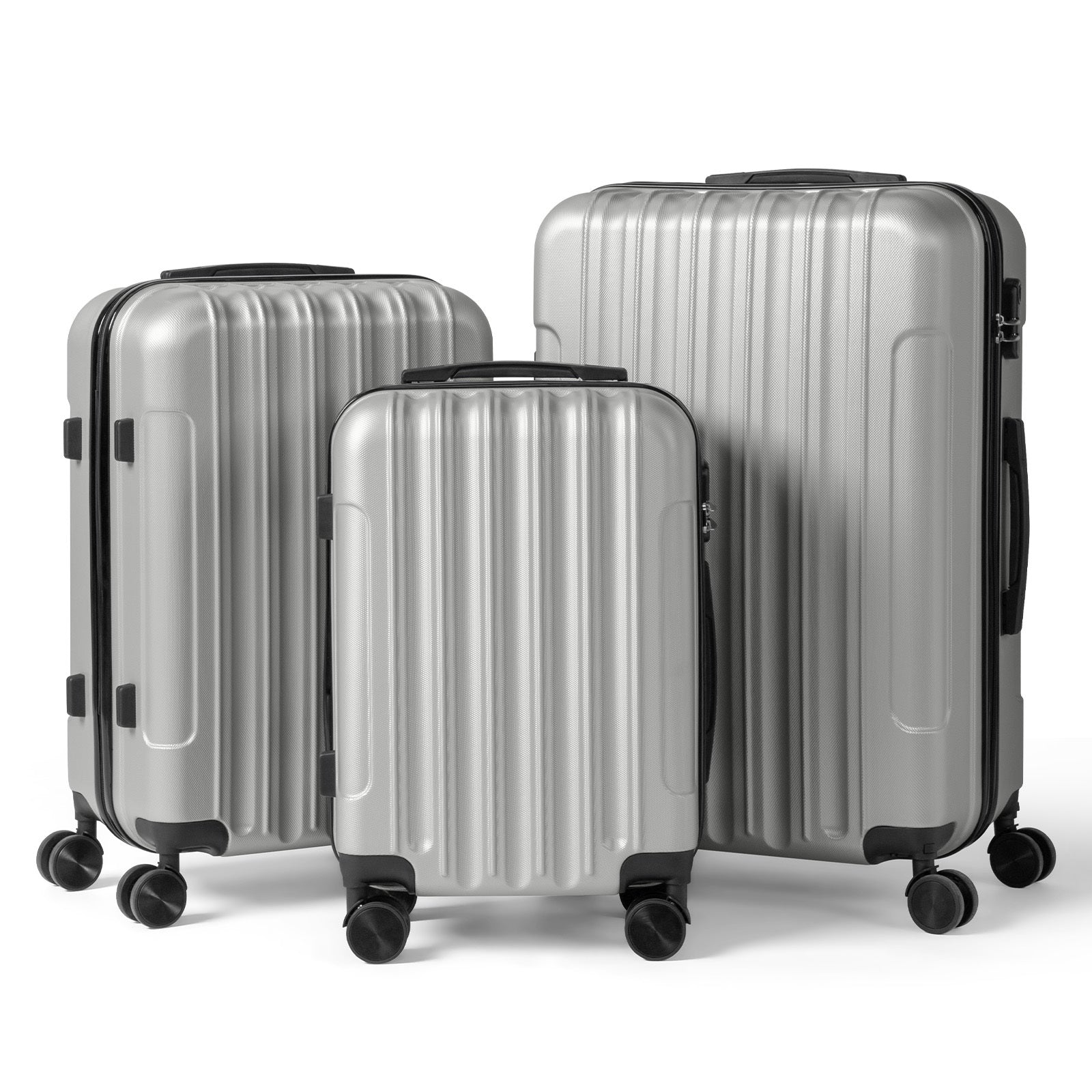 3in1 Luggage Set with Detachable Wheels, 20\u002F24\u002F28 Inch Lightweight ABS Suitcase with Lock & Spinner Wheels, Durable Travel Trolley Bag, 28-inch Disassembly Wheels
