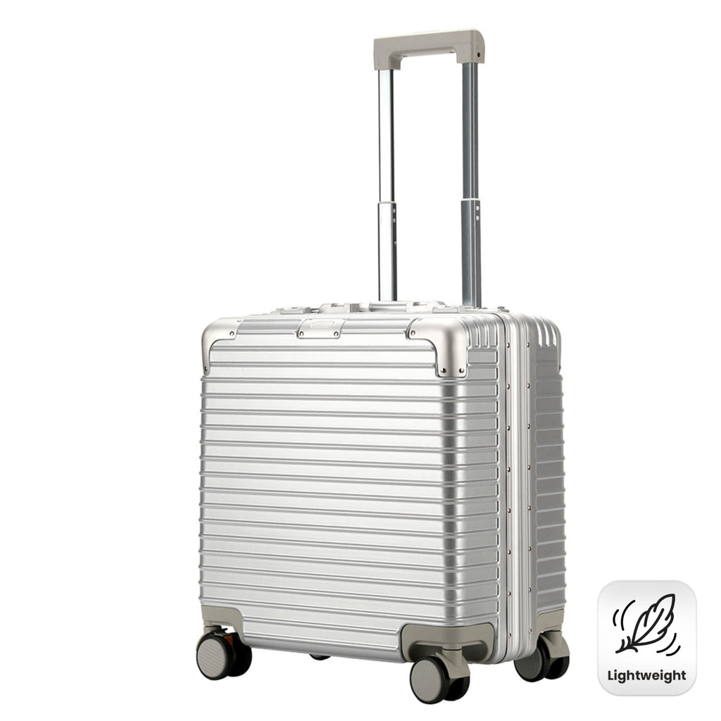 GZSONGJI 18-Inch Carry-On Luggage Approved by Airlines, Featuring a Lightweight Suitcase with an Aluminum Frame And TSA Lock - Reinforced Metal Corners, Ideal Compact Cabin Bag for Business Trips