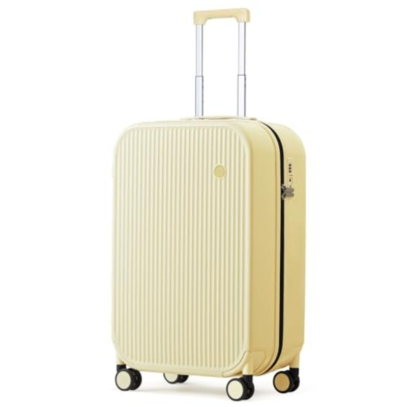 mixi 20 Inch Carry On Luggage PC Hardside Suitcases with Wheels and TSA for Travel Woman Men Lark Yellow