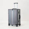 20Inch PC Hard Shell Carry On Luggage with Aluminum Frame Silvery Suitcase with Cup Holder And USB Port Zipperless Design Ideal for Business Travel
