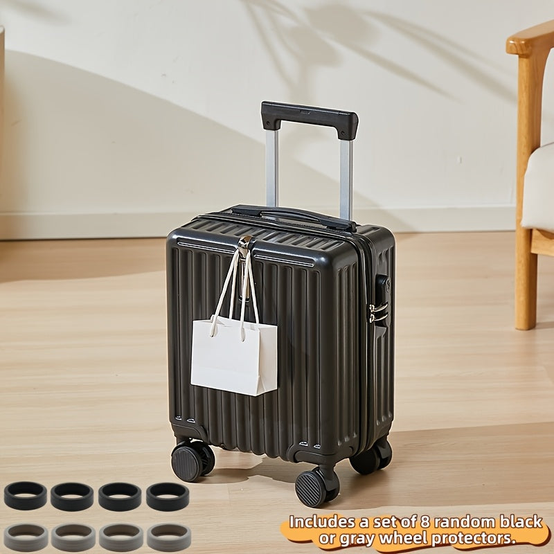 14-Inch Luggage with Swivel Caster Wheels and Cup Holder | ABS+PC Shell, Aluminum Alloy Handle, Zipper Closure, Combination Lock, Ideal for Business Travel