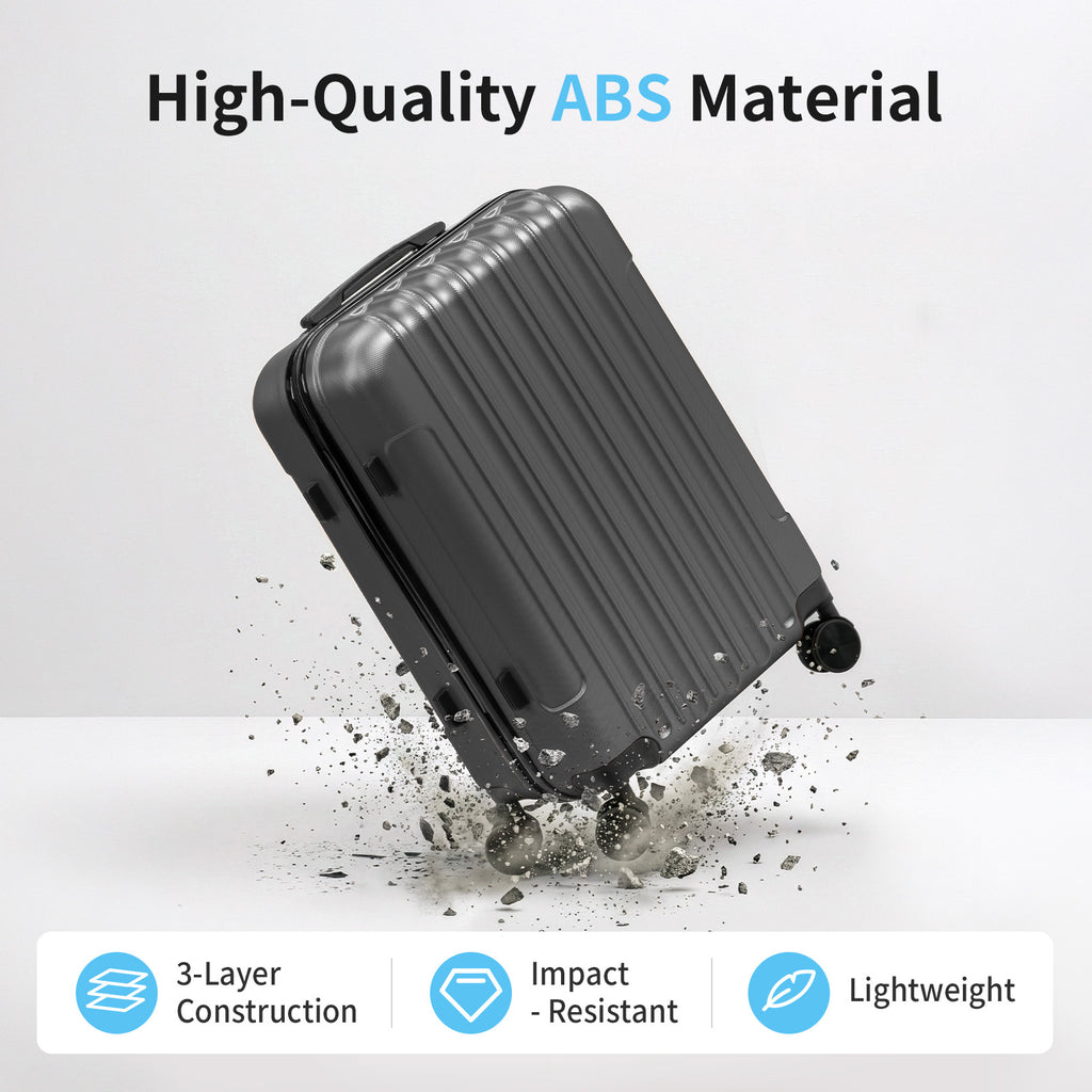 3in1 Luggage Set with Detachable Wheels, 20\u002F24\u002F28 Inch Lightweight ABS Suitcase with Lock & Spinner Wheels, Durable Travel Trolley Bag, 28-inch Disassembly Wheels