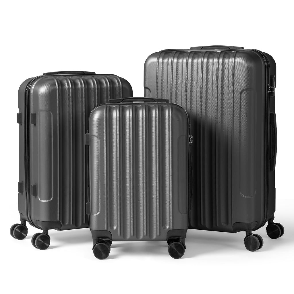 3in1 Luggage Set with Detachable Wheels, 20\u002F24\u002F28 Inch Lightweight ABS Suitcase with Lock & Spinner Wheels, Durable Travel Trolley Bag, 28-inch Disassembly Wheels