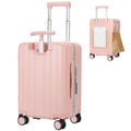 omcriCarry On Lage Double Handle Suitcase with Net PocketHard Shell Spinner Wheels Lage with TSA LockandSeat Belt 20 inch Pink