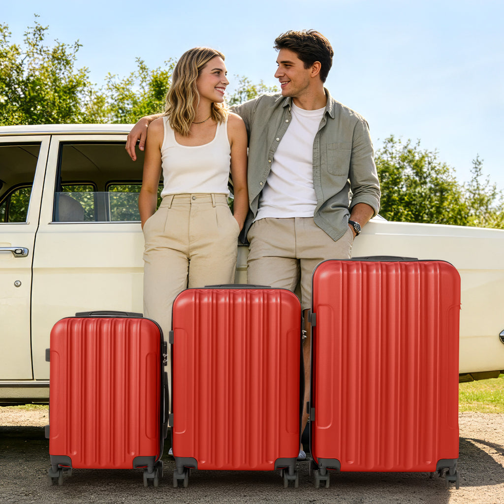 3in1 Luggage Set with Detachable Wheels, 20\u002F24\u002F28 Inch Lightweight ABS Suitcase with Lock & Spinner Wheels, Durable Travel Trolley Bag, 28-inch Disassembly Wheels