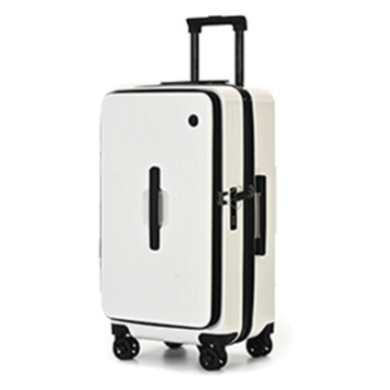 Large Capacity Rolling Suitcase with a Side-Opening Zipper, Made from PC Material for Travel