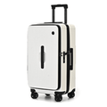 Large Capacity Rolling Suitcase with a Side-Opening Zipper, Made from PC Material for Travel