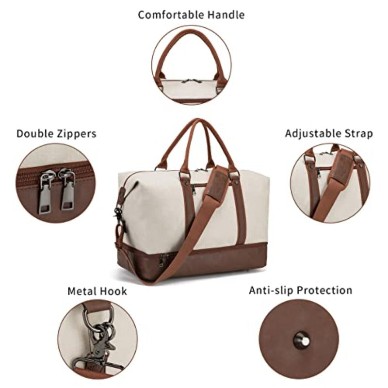 omcriWeekender Overnight Bag Carry On Bag Travel Bag with Shoe Pouch