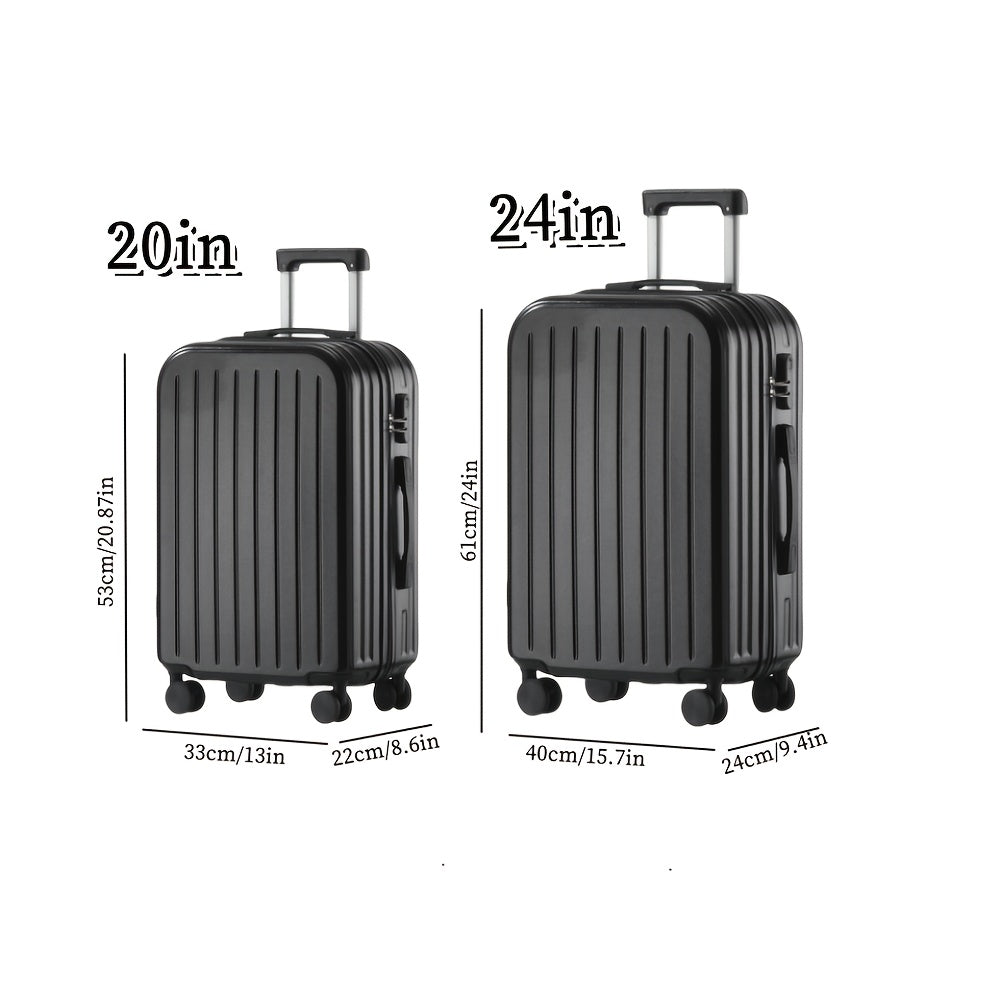 20\u002F24 Inch Stylish PC Zipper Suitcase • Travel Trolley Bag for Women • Featuring a Cup Holder And USB Charging Port