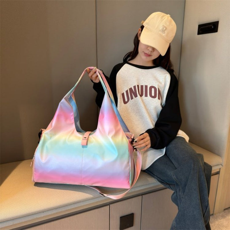 Swimming Yoga Bag, Fashionable Dance Bag, Sports and Fitness Bag for Women, Large Capacity, Dry and Wet Separation, Short-trip Travel Bag