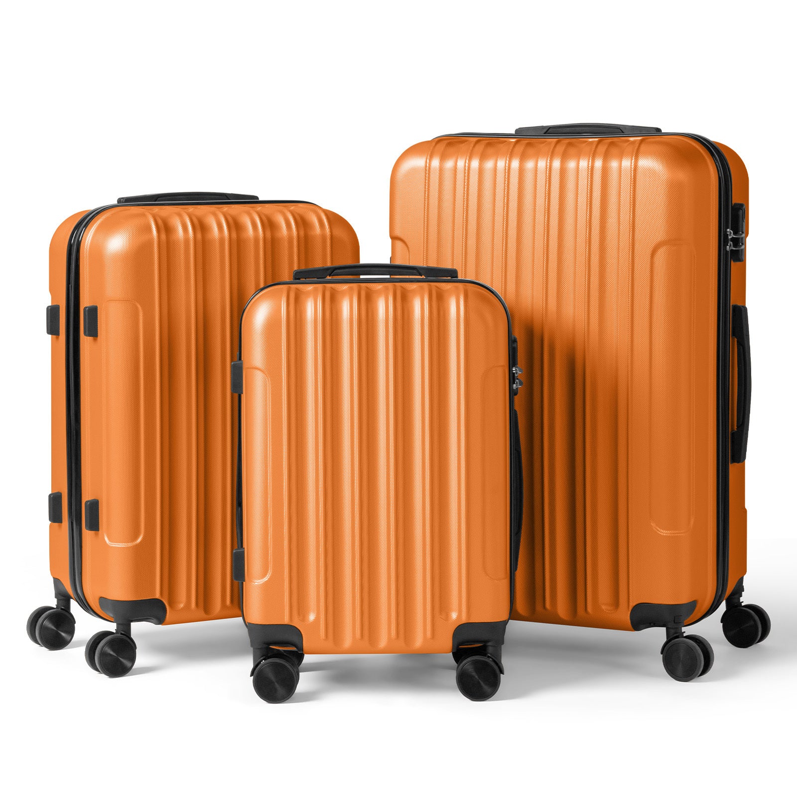 3in1 Luggage Set with Detachable Wheels, 20\u002F24\u002F28 Inch Lightweight ABS Suitcase with Lock & Spinner Wheels, Durable Travel Trolley Bag, 28-inch Disassembly Wheels