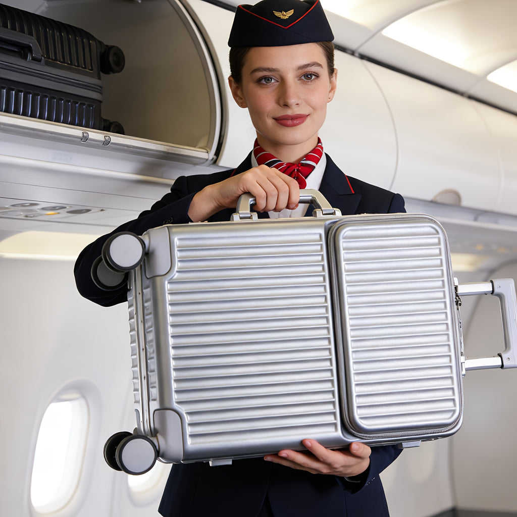 Luggage Set 9pcs 9pcs Luggage Set Including 20 And 24-Inch Suitcases, a Travel Storage Bag, And a Hard TSA Lock. The 20-Inch Carry-On Suitcase Features an Aluminum Frame, a Hardside Design