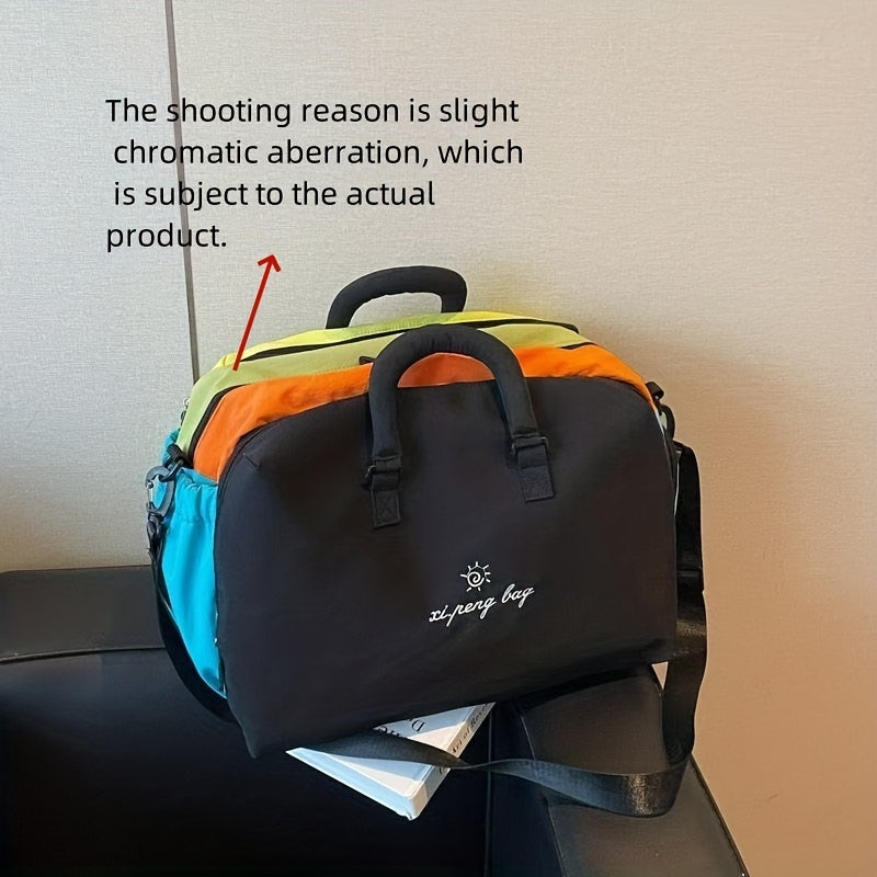 Large Capacity Japanese Style Nylon Tote Bag - Crossbody Shoulder Bag Suitable for Travel, Gym, Business & Daily Use, Zipper Closure, Spacious Luggage Carrier, Nylon for Commuting, Shopping, Training