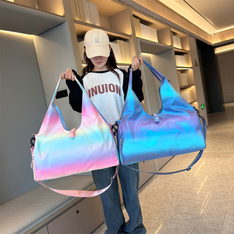 Swimming Yoga Bag, Fashionable Dance Bag, Sports and Fitness Bag for Women, Large Capacity, Dry and Wet Separation, Short-trip Travel Bag