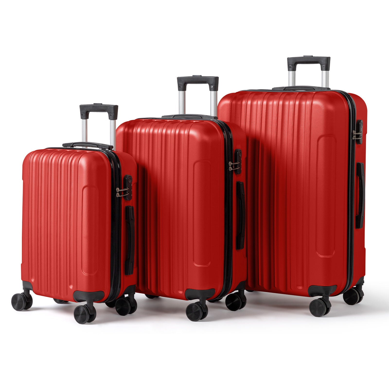 3in1 Luggage Set with Detachable Wheels, 20\u002F24\u002F28 Inch Lightweight ABS Suitcase with Lock & Spinner Wheels, Durable Travel Trolley Bag, 28-inch Disassembly Wheels