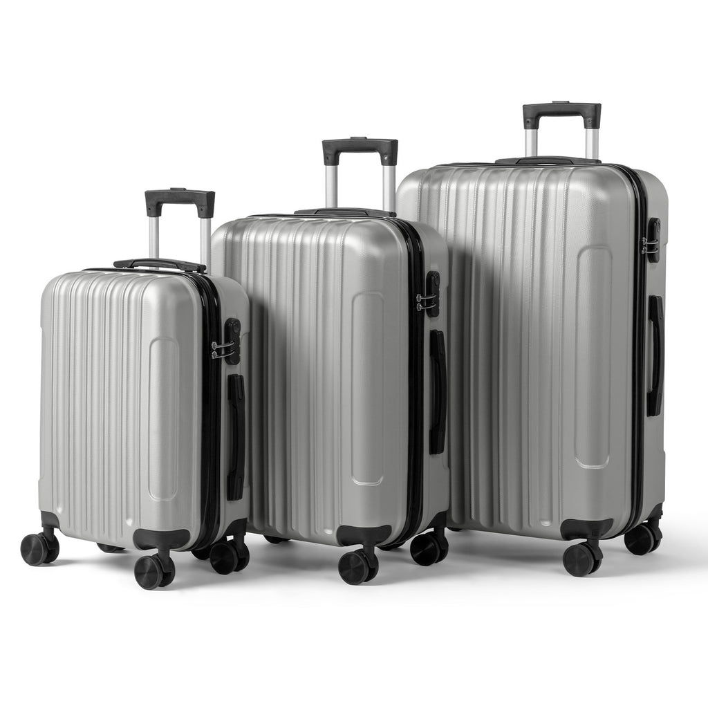 3in1 Luggage Set with Detachable Wheels, 20\u002F24\u002F28 Inch Lightweight ABS Suitcase with Lock & Spinner Wheels, Durable Travel Trolley Bag, 28-inch Disassembly Wheels