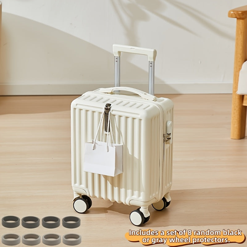 14-Inch Luggage with Swivel Caster Wheels and Cup Holder | ABS+PC Shell, Aluminum Alloy Handle, Zipper Closure, Combination Lock, Ideal for Business Travel