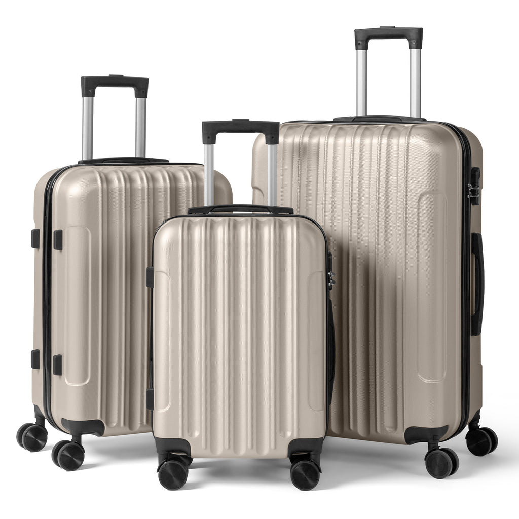 3in1 Luggage Set with Detachable Wheels, 20\u002F24\u002F28 Inch Lightweight ABS Suitcase with Lock & Spinner Wheels, Durable Travel Trolley Bag, 28-inch Disassembly Wheels