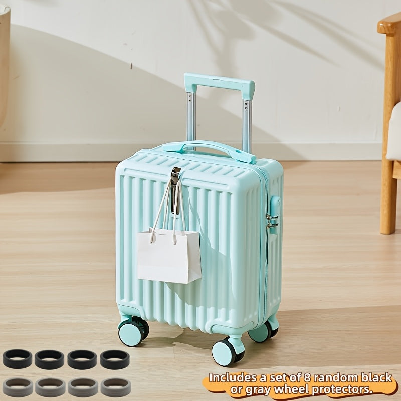 14-Inch Luggage with Swivel Caster Wheels and Cup Holder | ABS+PC Shell, Aluminum Alloy Handle, Zipper Closure, Combination Lock, Ideal for Business Travel