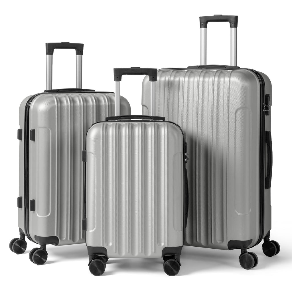 3in1 Luggage Set with Detachable Wheels, 20\u002F24\u002F28 Inch Lightweight ABS Suitcase with Lock & Spinner Wheels, Durable Travel Trolley Bag, 28-inch Disassembly Wheels
