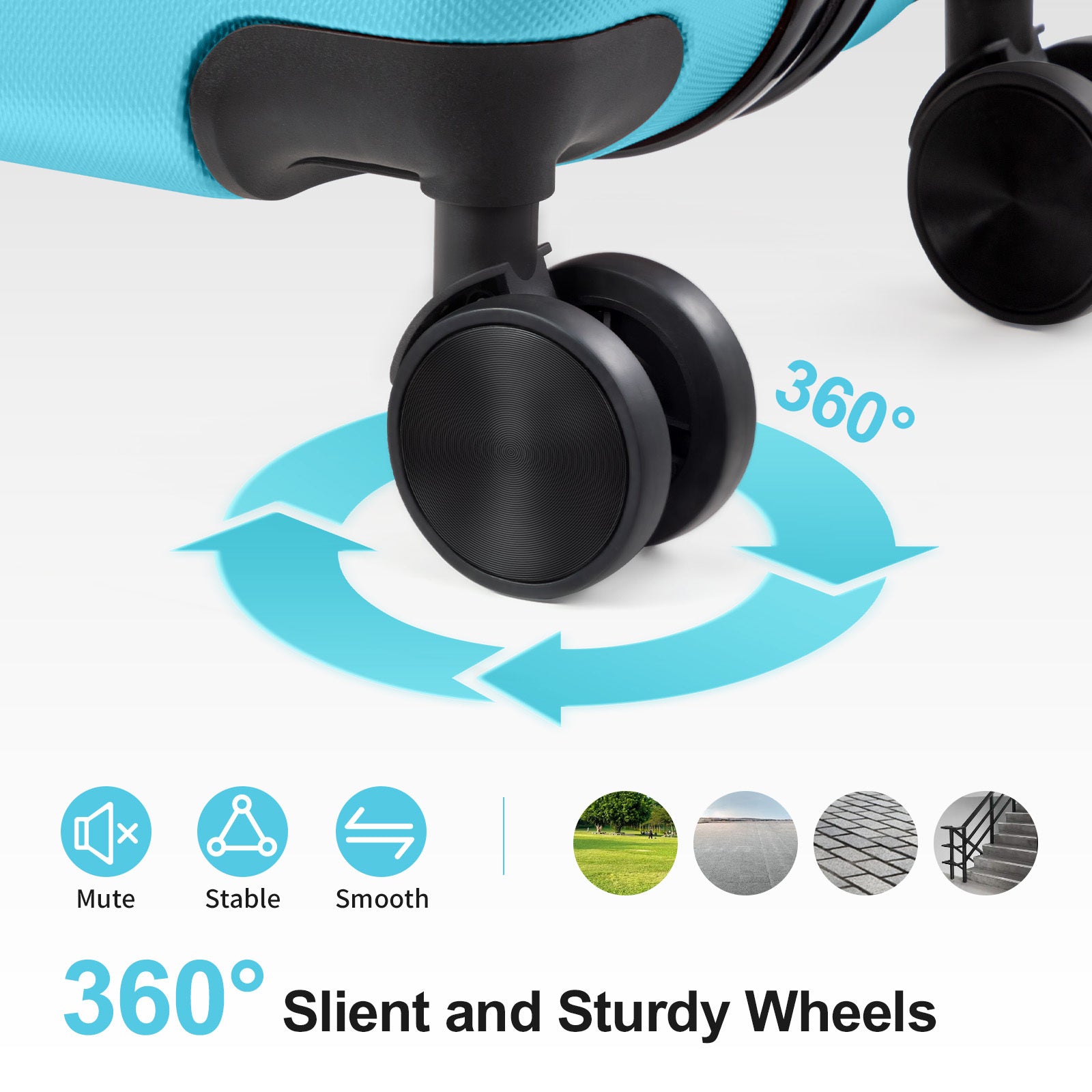 3in1 Luggage Set with Detachable Wheels, 20\u002F24\u002F28 Inch Lightweight ABS Suitcase with Lock & Spinner Wheels, Durable Travel Trolley Bag, 28-inch Disassembly Wheels