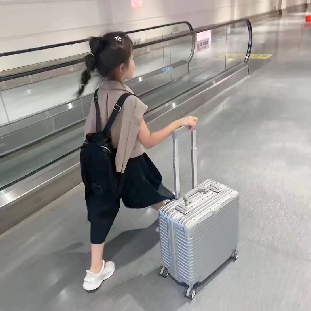 GZSONGJI 18-Inch Carry-On Luggage Approved by Airlines, Featuring a Lightweight Suitcase with an Aluminum Frame And TSA Lock - Reinforced Metal Corners, Ideal Compact Cabin Bag for Business Trips