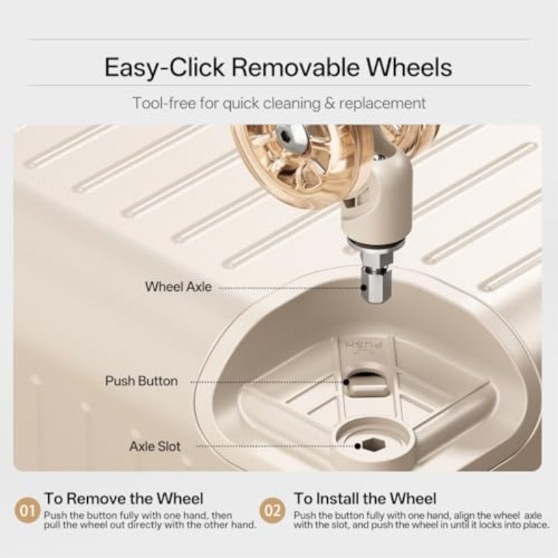 20-Inch Beige Carry-On Suitcase - Hard Shell Trunk with Aluminum Frame, Zipperless Design, Airline Approved, Features Detachable Liner And Wheels