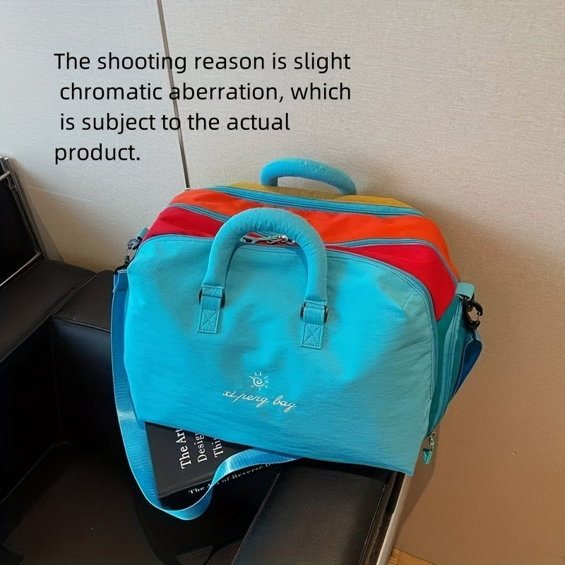 Large Capacity Japanese Style Nylon Tote Bag - Crossbody Shoulder Bag Suitable for Travel, Gym, Business & Daily Use, Zipper Closure, Spacious Luggage Carrier, Nylon for Commuting, Shopping, Training