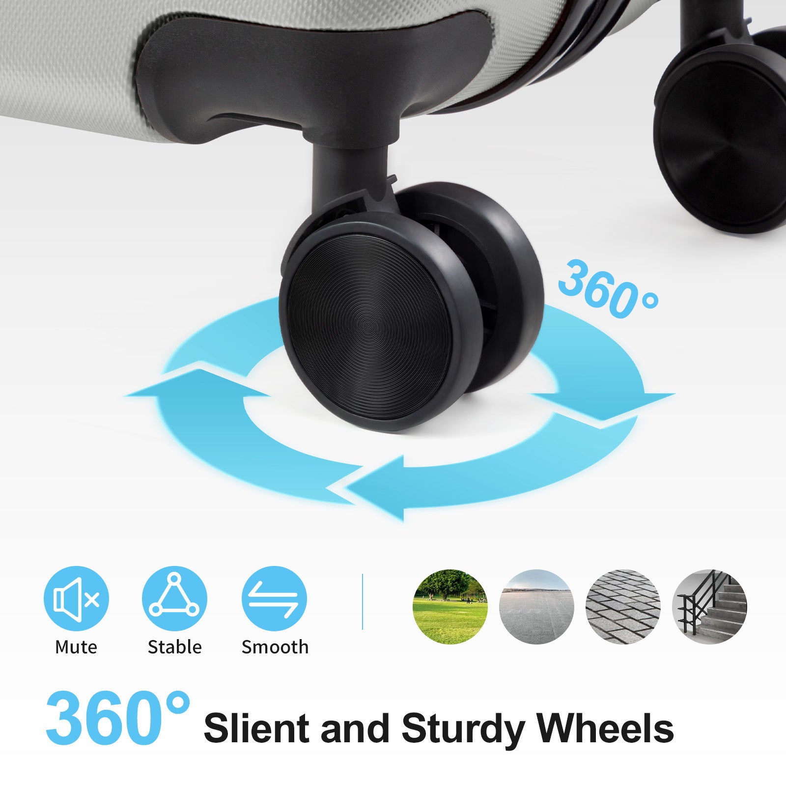 3in1 Luggage Set with Detachable Wheels, 20\u002F24\u002F28 Inch Lightweight ABS Suitcase with Lock & Spinner Wheels, Durable Travel Trolley Bag, 28-inch Disassembly Wheels