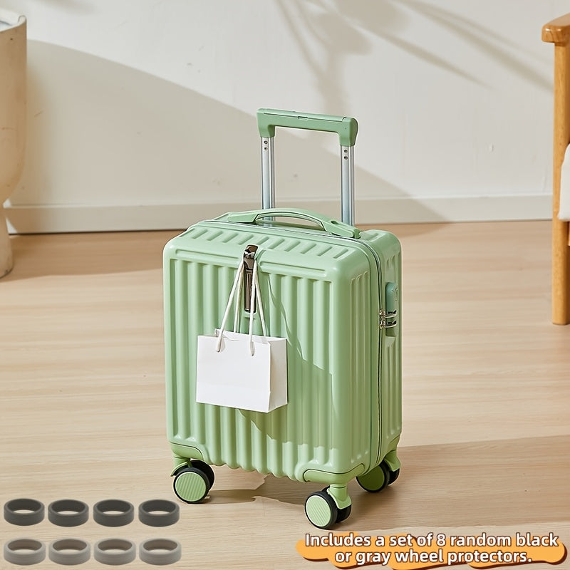 14-Inch Luggage with Swivel Caster Wheels and Cup Holder | ABS+PC Shell, Aluminum Alloy Handle, Zipper Closure, Combination Lock, Ideal for Business Travel