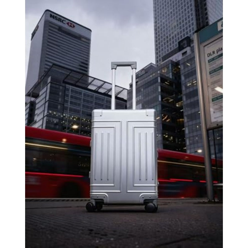 All Aluminum 20'' Luggage with Removable Spinner WheelsProvide Spare Wheels. Carry on Luggage 22 X 14 X 9 Airline Approved Lightweight Metal Hard Shell Zipperless Suitcase