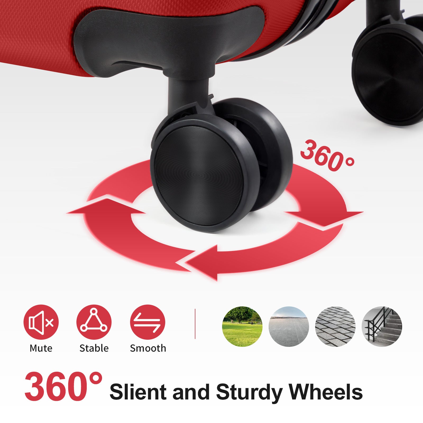 3in1 Luggage Set with Detachable Wheels, 20\u002F24\u002F28 Inch Lightweight ABS Suitcase with Lock & Spinner Wheels, Durable Travel Trolley Bag, 28-inch Disassembly Wheels