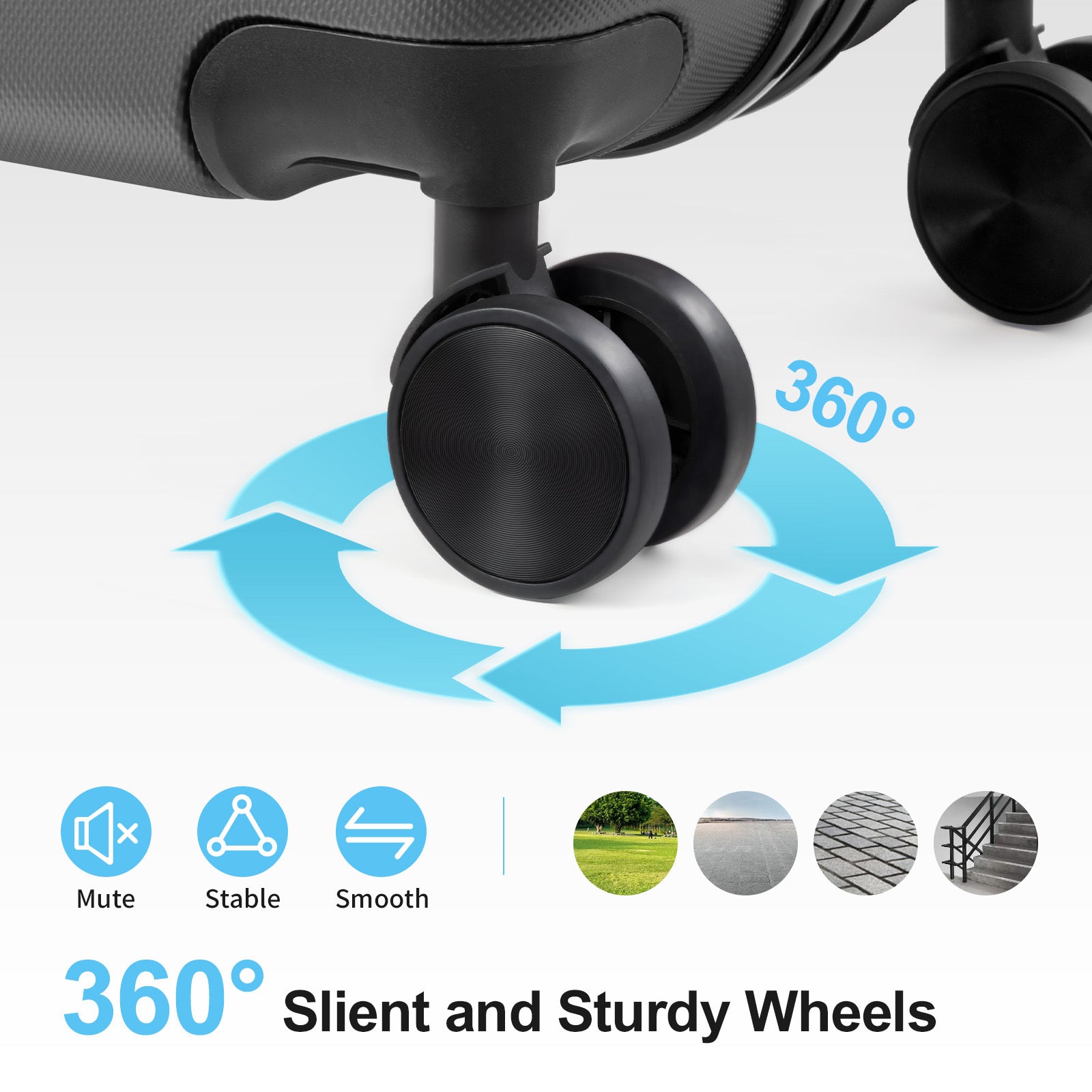 3in1 Luggage Set with Detachable Wheels, 20\u002F24\u002F28 Inch Lightweight ABS Suitcase with Lock & Spinner Wheels, Durable Travel Trolley Bag, 28-inch Disassembly Wheels