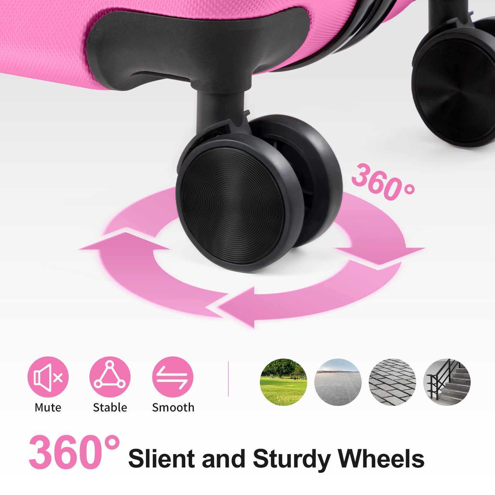 3in1 Luggage Set with Detachable Wheels, 20\u002F24\u002F28 Inch Lightweight ABS Suitcase with Lock & Spinner Wheels, Durable Travel Trolley Bag, 28-inch Disassembly Wheels