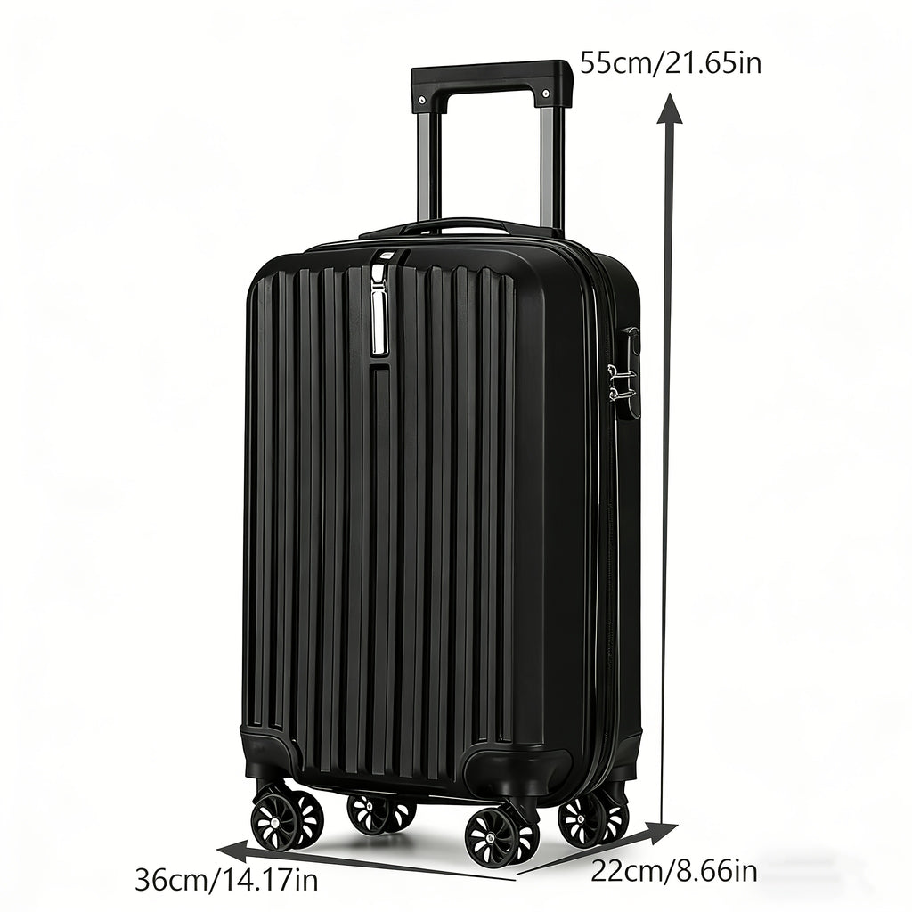 1pc Striped Trolley Case with Hook and Combination Lock, Featuring a Refreshing Modern Appearance with a Simple, Elegant, and High-value Design. Suitable for Daily Storage and Formal Business Trips. Lightweight, Pressure-resistant