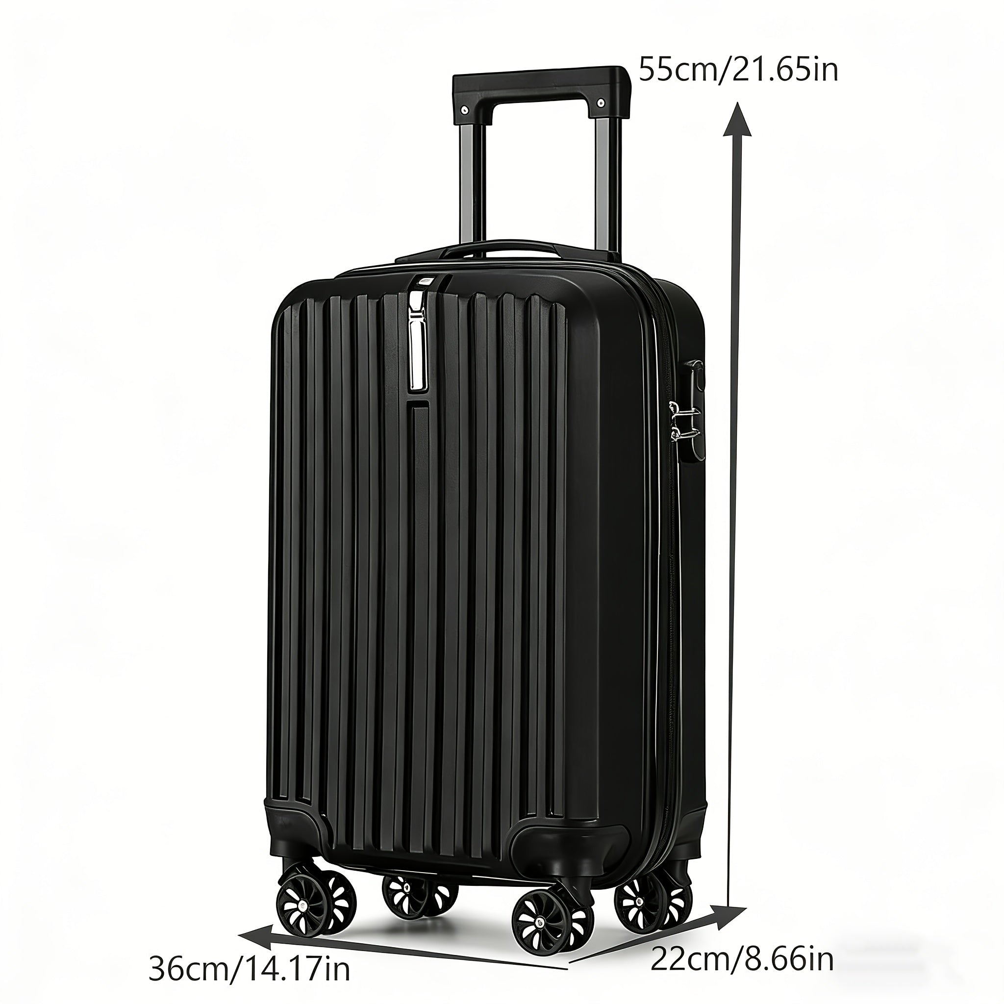 1pc Striped Trolley Case with Hook and Combination Lock, Featuring a Refreshing Modern Appearance with a Simple, Elegant, and High-value Design. Suitable for Daily Storage and Formal Business Trips. Lightweight, Pressure-resistant
