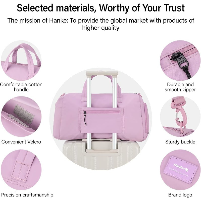 Hanke Cloud Carry On Luggage Bags for Travel Carry On Bag for Women Lightweight Travel Tote Bag Overnight Weekender Bag Lilac Purple