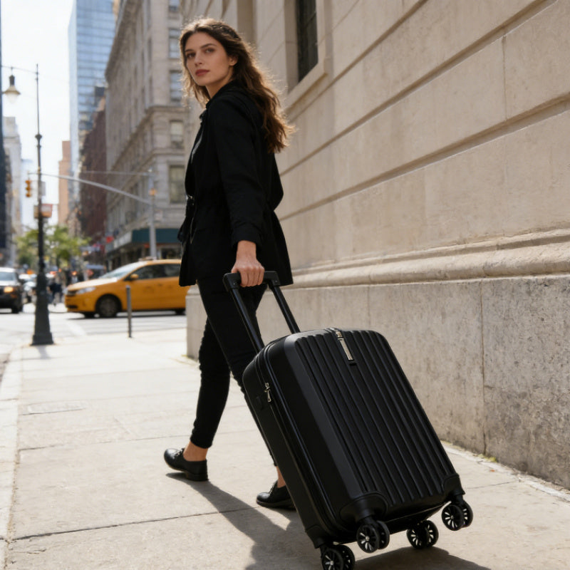 1pc Striped Trolley Case with Hook and Combination Lock, Featuring a Refreshing Modern Appearance with a Simple, Elegant, and High-value Design. Suitable for Daily Storage and Formal Business Trips. Lightweight, Pressure-resistant