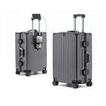 Hand Luggage Zipperless Luggage Aluminum Luggage Packed Luggage with USB Suitcase with Cup Holder with TSA with Aluminum FrameB 26in