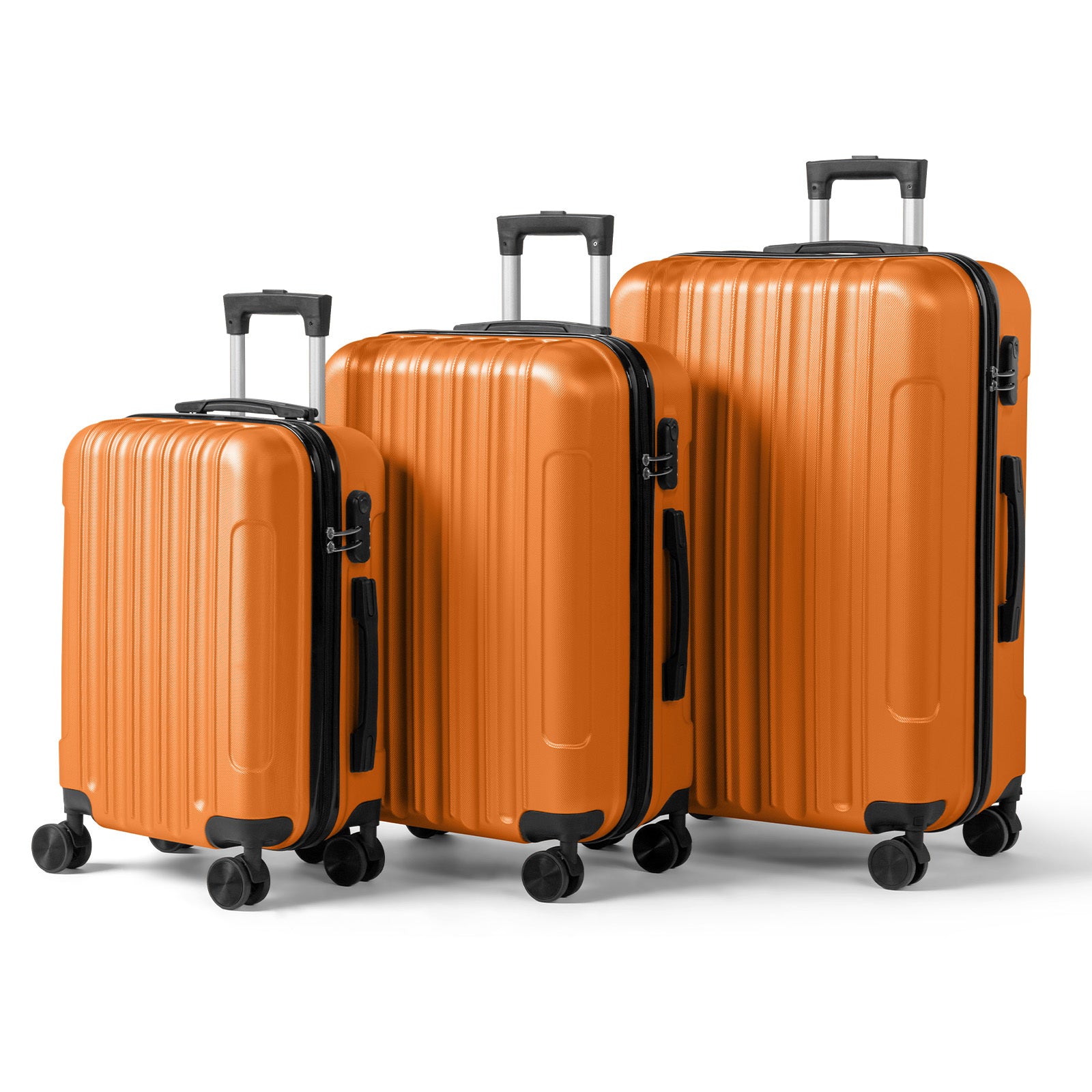 3in1 Luggage Set with Detachable Wheels, 20\u002F24\u002F28 Inch Lightweight ABS Suitcase with Lock & Spinner Wheels, Durable Travel Trolley Bag, 28-inch Disassembly Wheels