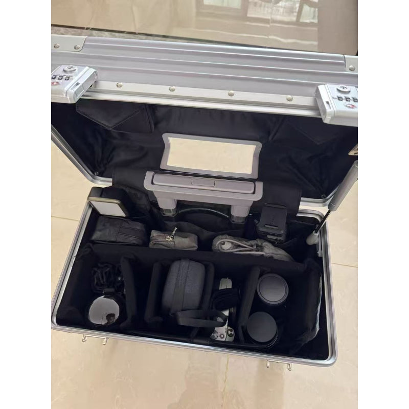 GZSONGJI 18-Inch Carry-On Luggage Approved by Airlines, Featuring a Lightweight Suitcase with an Aluminum Frame And TSA Lock - Reinforced Metal Corners, Ideal Compact Cabin Bag for Business Trips