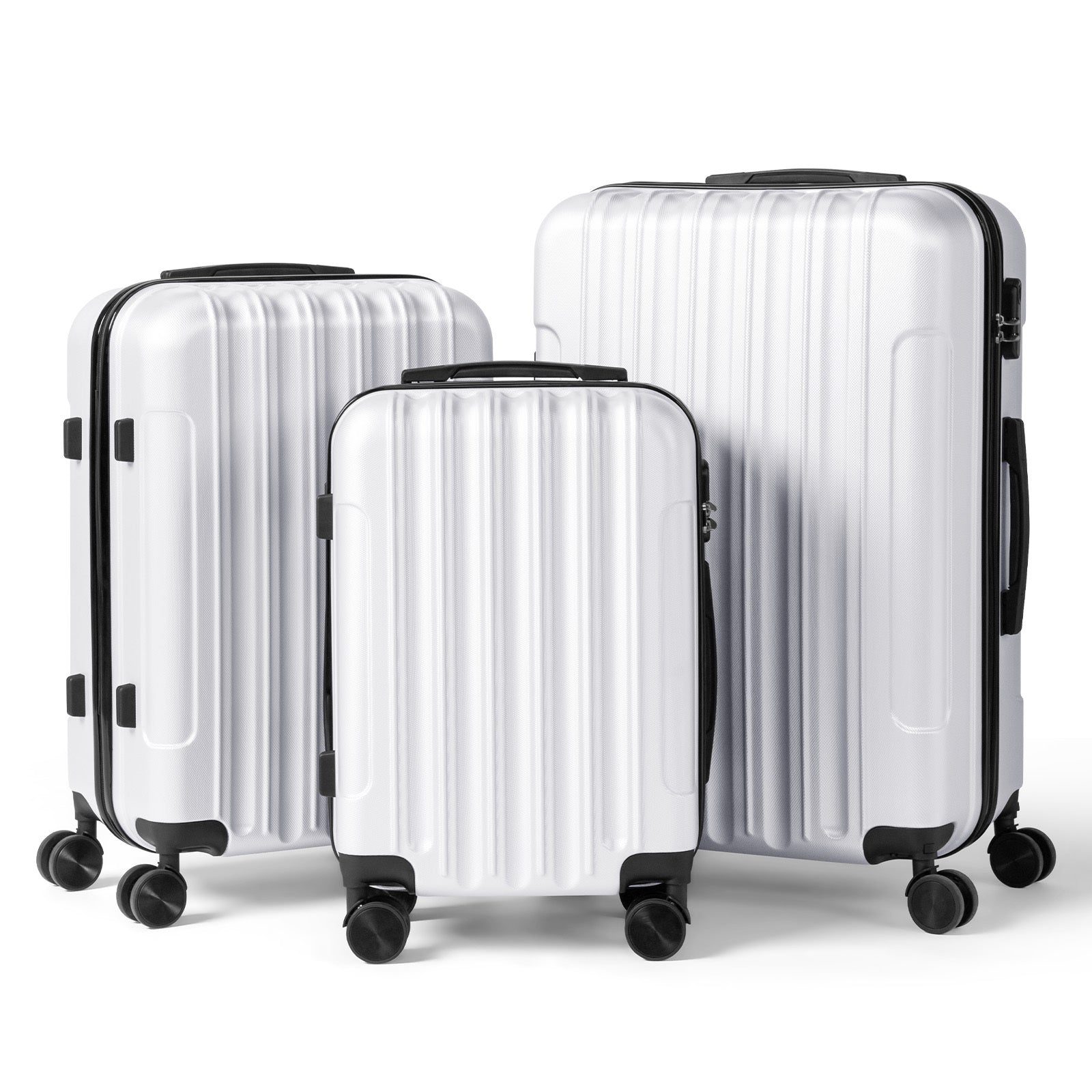 3in1 Luggage Set with Detachable Wheels, 20\u002F24\u002F28 Inch Lightweight ABS Suitcase with Lock & Spinner Wheels, Durable Travel Trolley Bag, 28-inch Disassembly Wheels