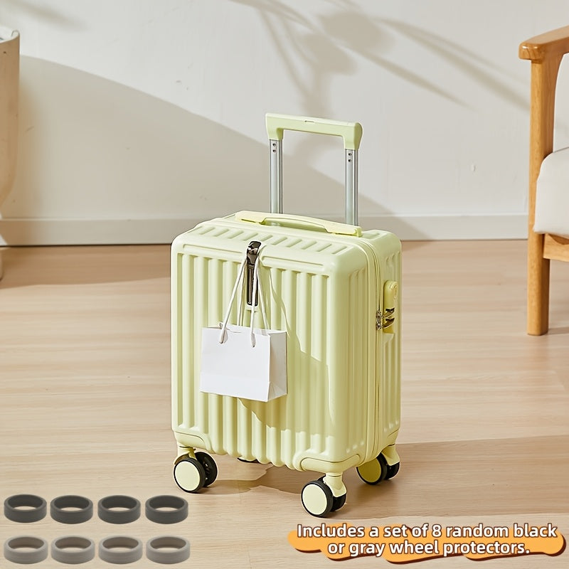 14-Inch Luggage with Swivel Caster Wheels and Cup Holder | ABS+PC Shell, Aluminum Alloy Handle, Zipper Closure, Combination Lock, Ideal for Business Travel