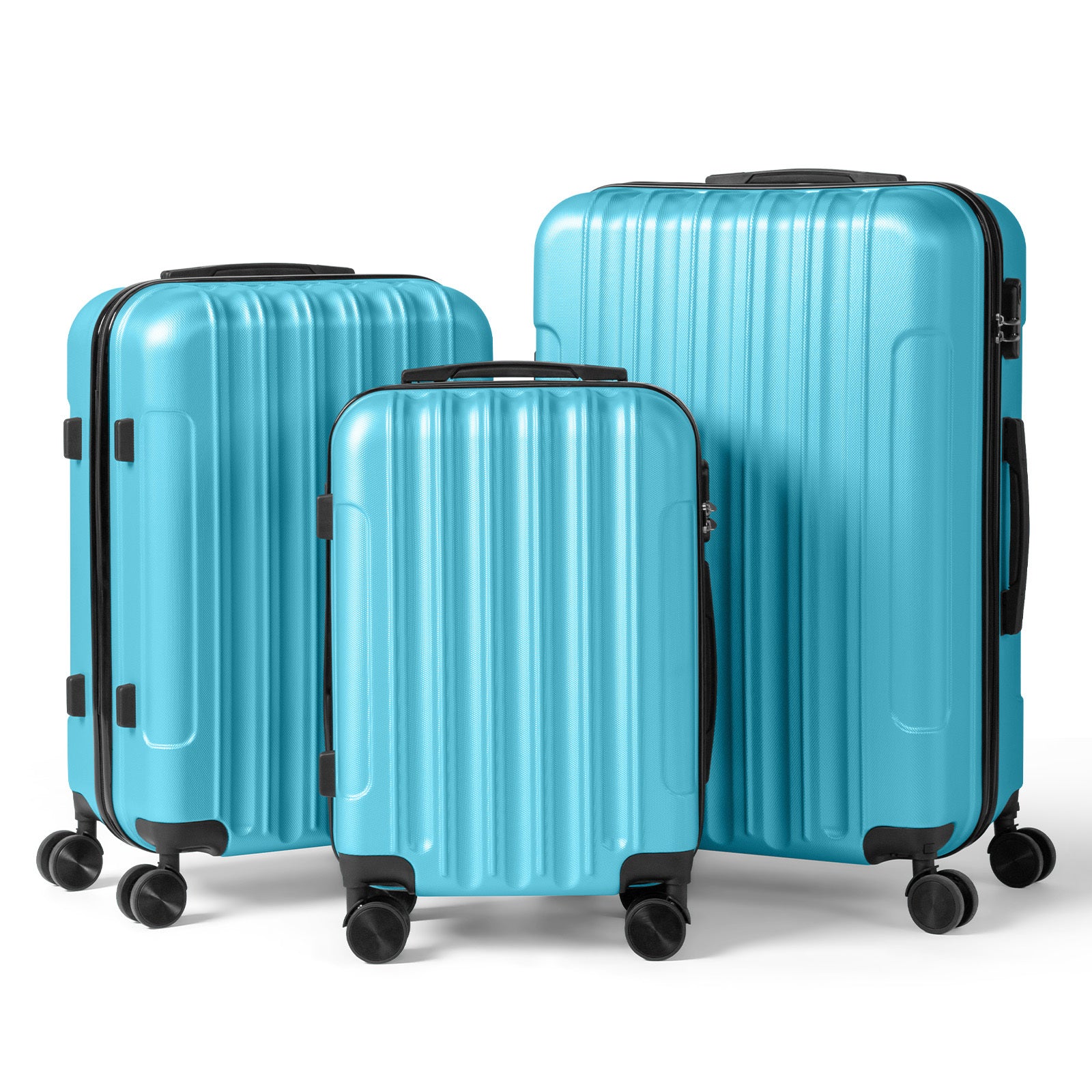 3in1 Luggage Set with Detachable Wheels, 20\u002F24\u002F28 Inch Lightweight ABS Suitcase with Lock & Spinner Wheels, Durable Travel Trolley Bag, 28-inch Disassembly Wheels