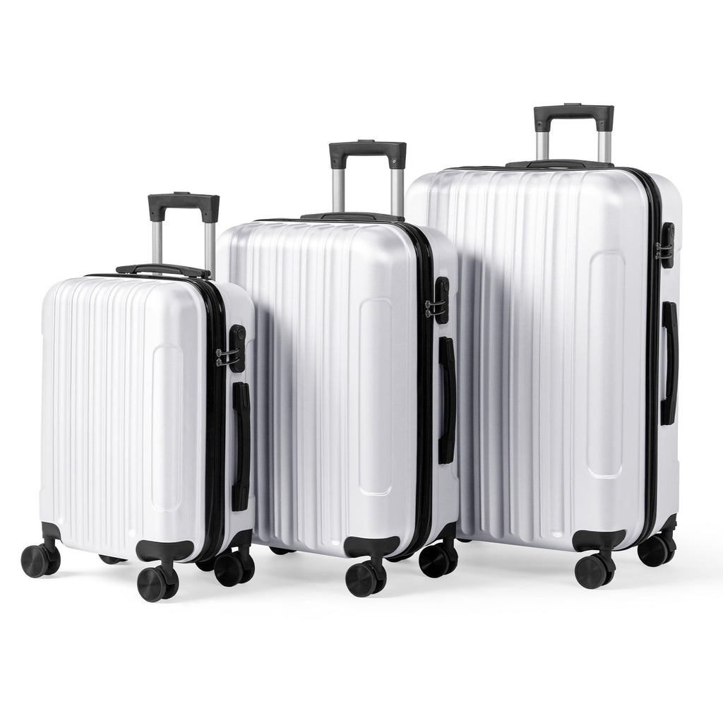 3in1 Luggage Set with Detachable Wheels, 20\u002F24\u002F28 Inch Lightweight ABS Suitcase with Lock & Spinner Wheels, Durable Travel Trolley Bag, 28-inch Disassembly Wheels