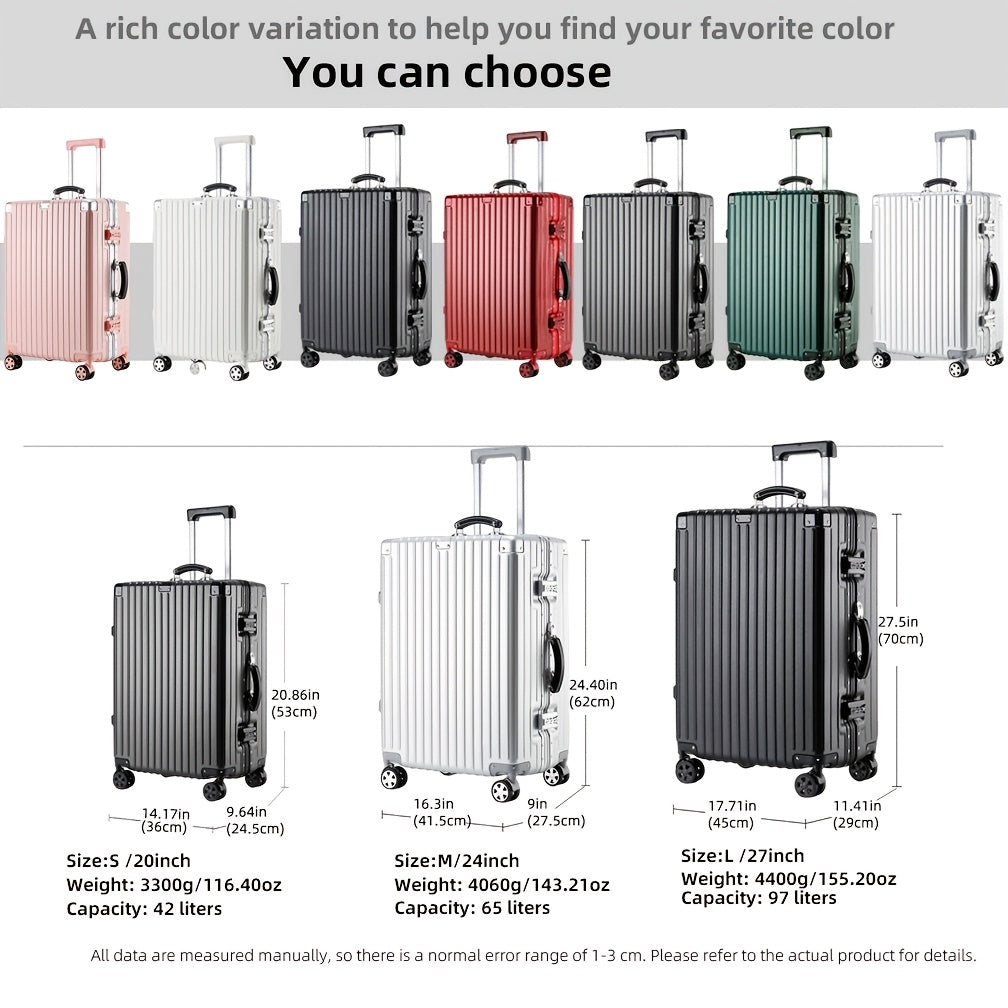 Aluminum Alloy Frame Luggage It Is Equipped with a Cup Holder, Brake Wheels, a Hook, a Built-in USB Charging Port, and a TSA-approved International Combination Lock, Allowing for Smooth Passage Through International Security Checkpoints