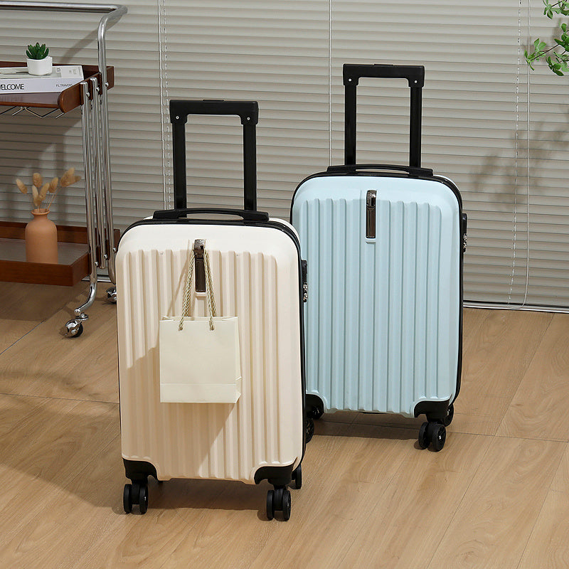 1pc Striped Trolley Case with Hook and Combination Lock, Featuring a Refreshing Modern Appearance with a Simple, Elegant, and High-value Design. Suitable for Daily Storage and Formal Business Trips. Lightweight, Pressure-resistant