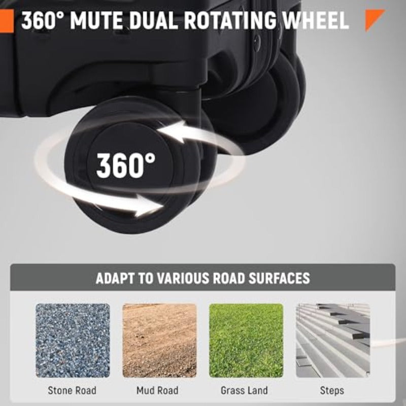 omcriUrbanExplorer All Aluminum Carry On Lage 22x14x9 Airline Appd Heavy Duty Hard Shell Suitcases Zipperl Suitcase with TSA Lock Black 20 Inch