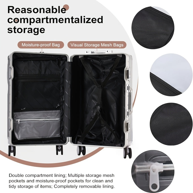 Luggage Set 9pcs 9pcs Luggage Set Including 20 And 24-Inch Suitcases, a Travel Storage Bag, And a Hard TSA Lock. The 20-Inch Carry-On Suitcase Features an Aluminum Frame, a Hardside Design