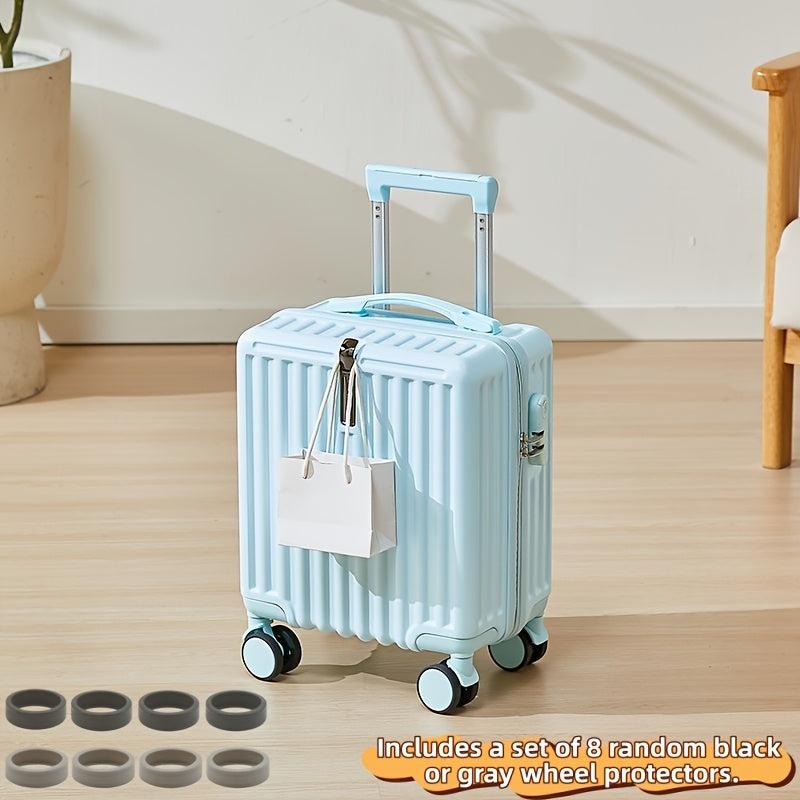 14-Inch Luggage with Swivel Caster Wheels and Cup Holder | ABS+PC Shell, Aluminum Alloy Handle, Zipper Closure, Combination Lock, Ideal for Business Travel